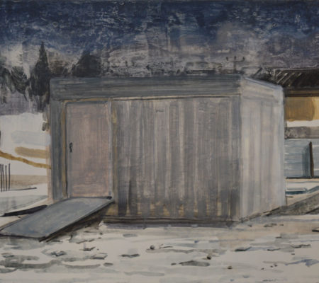 Nathanaelle Herbelin, Miqulat (Abri), huile sur bois, 38 x 46 cm,2017
