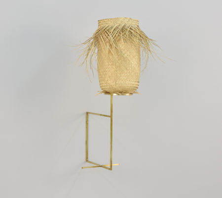 Seulgi Lee, "W / Coyote, W / Usatcha", 2017, palm heart, brass, 32 x 17 x 17 cm