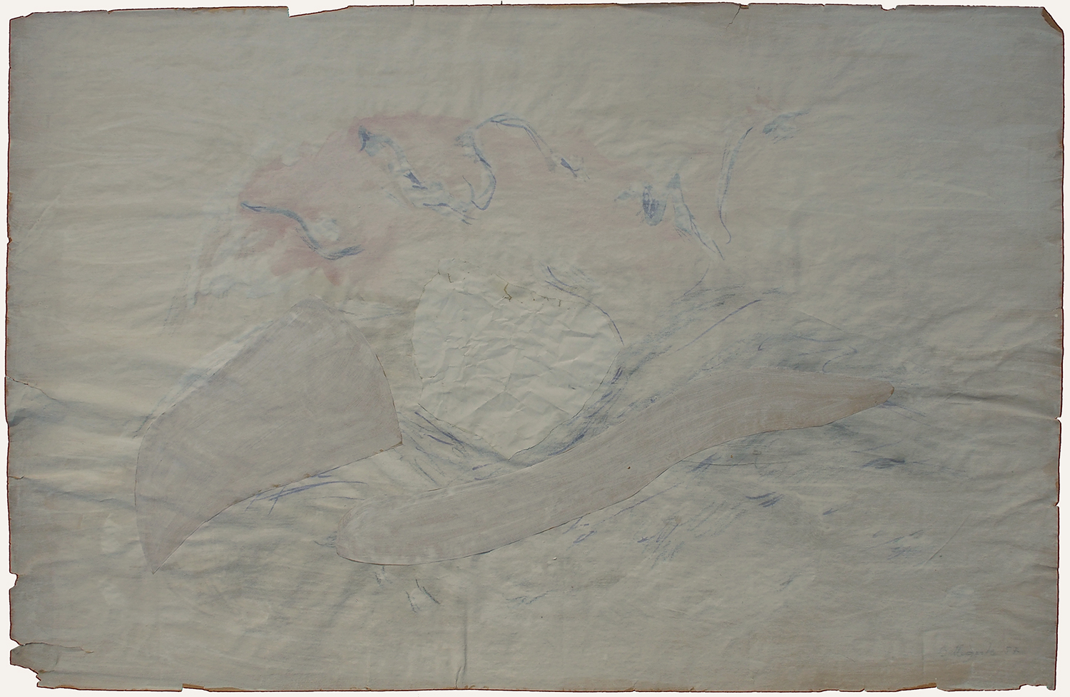 1956 gouache, feutre, collage sur papier - 64 x 100 cm