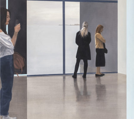 Tim_Eitel_View_into_a room_3 figures_and_2_moments_2019_huile_sur_toile_90x75cm