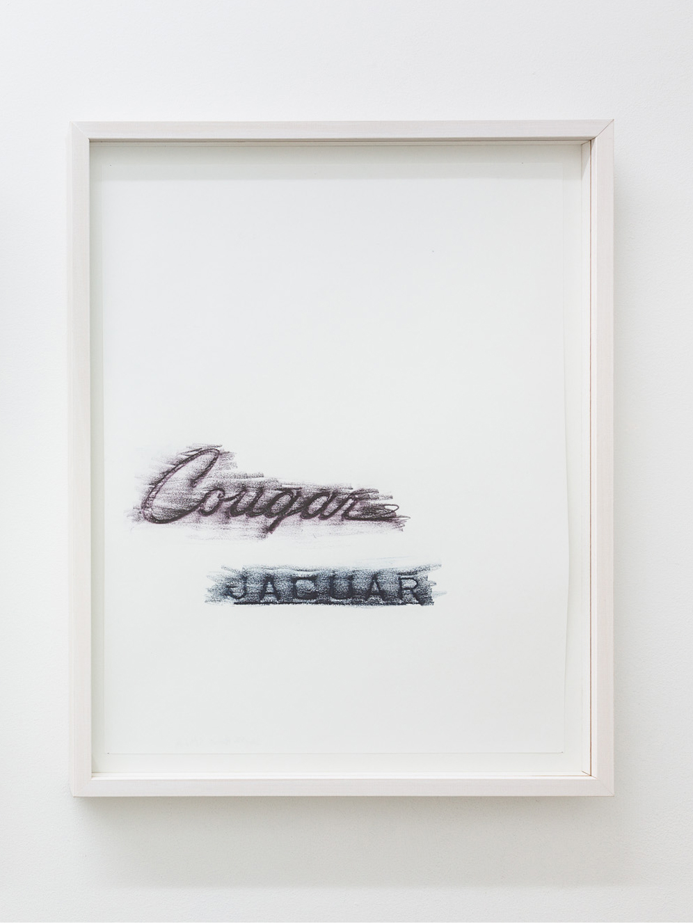 Elisabetta Benassi, Safari (Cougar, Jaguar), 2019, frottage sur papier, 37 x 29 cm (sans cadre), 43 x 34 cm (avec cadre) 