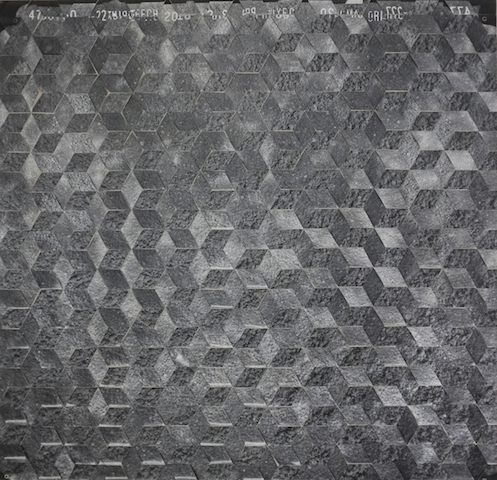 Rometti Costales, Cosmovisión V, 2013, collage à partir de 3 tirages photographiques noir & blanc, 92 x 92 cm