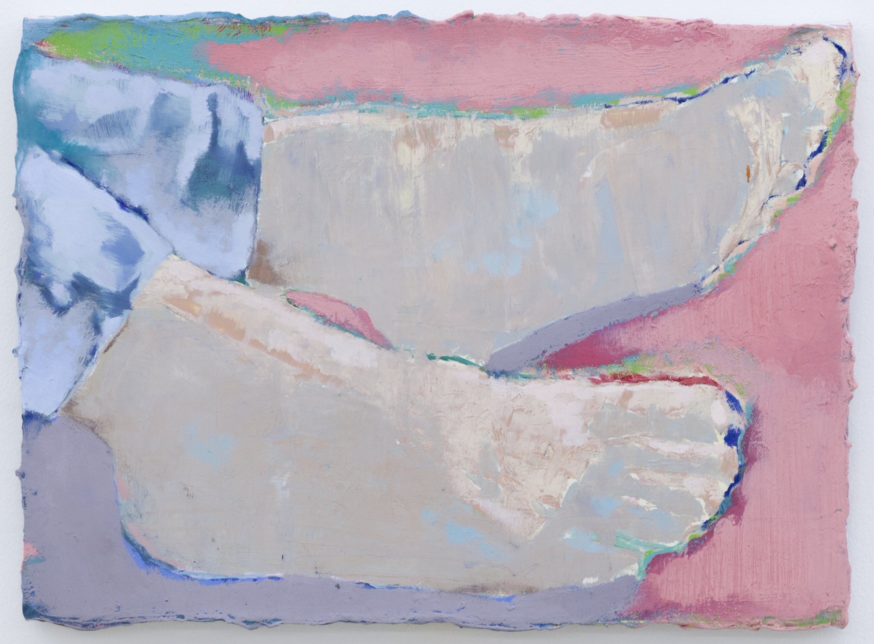 Les pieds nus sur le toit, 2020, huile sur toile, 25 x 33 cm_photo Julie Coulon_1