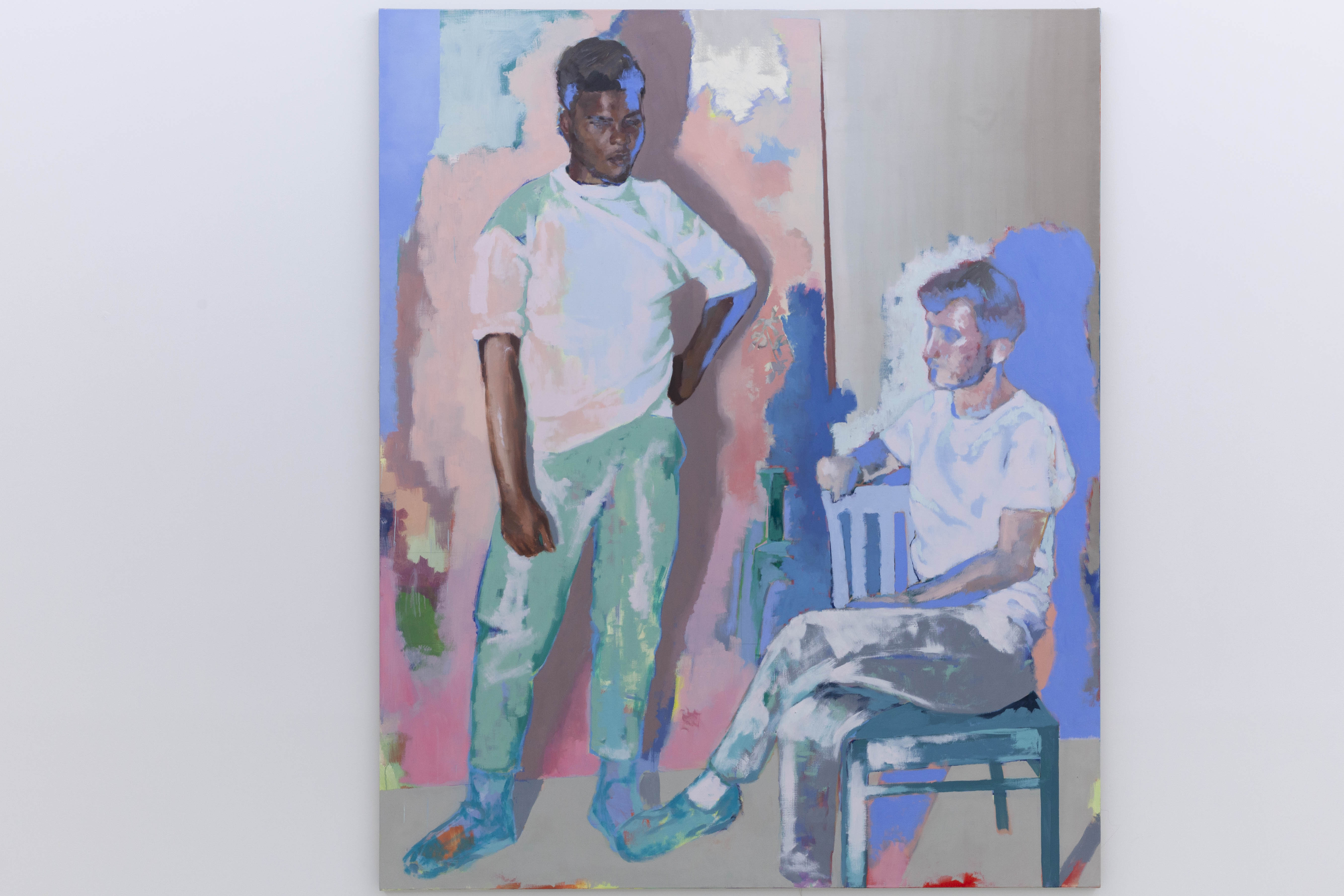 Thibaut et Nicolas dans l'atelier de Christine, 2020, huile sur toile, 195 x 160 cm_photo Julie Coulon_web_2