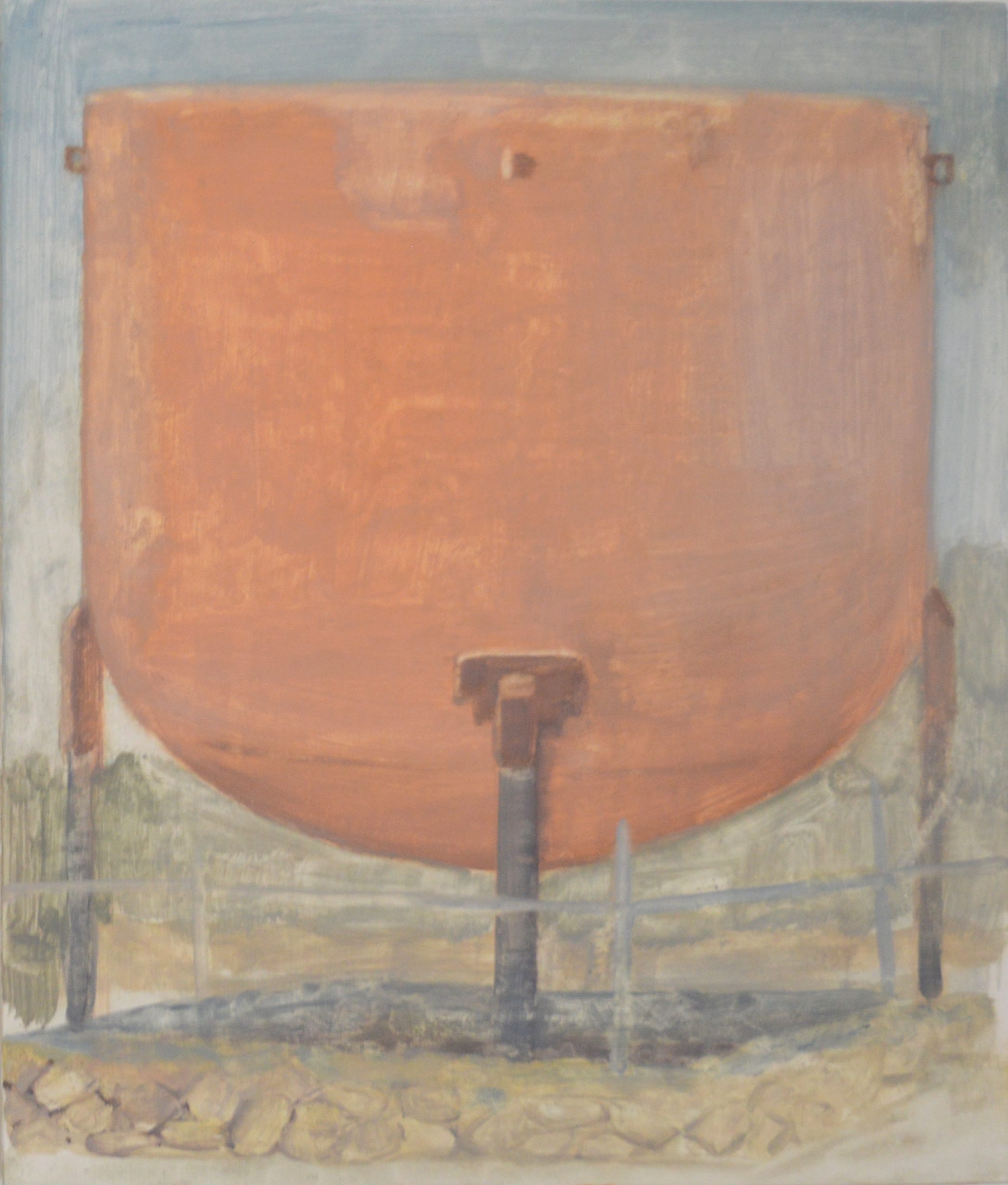 Water tower, 2018, 27x23cm, oil on wood