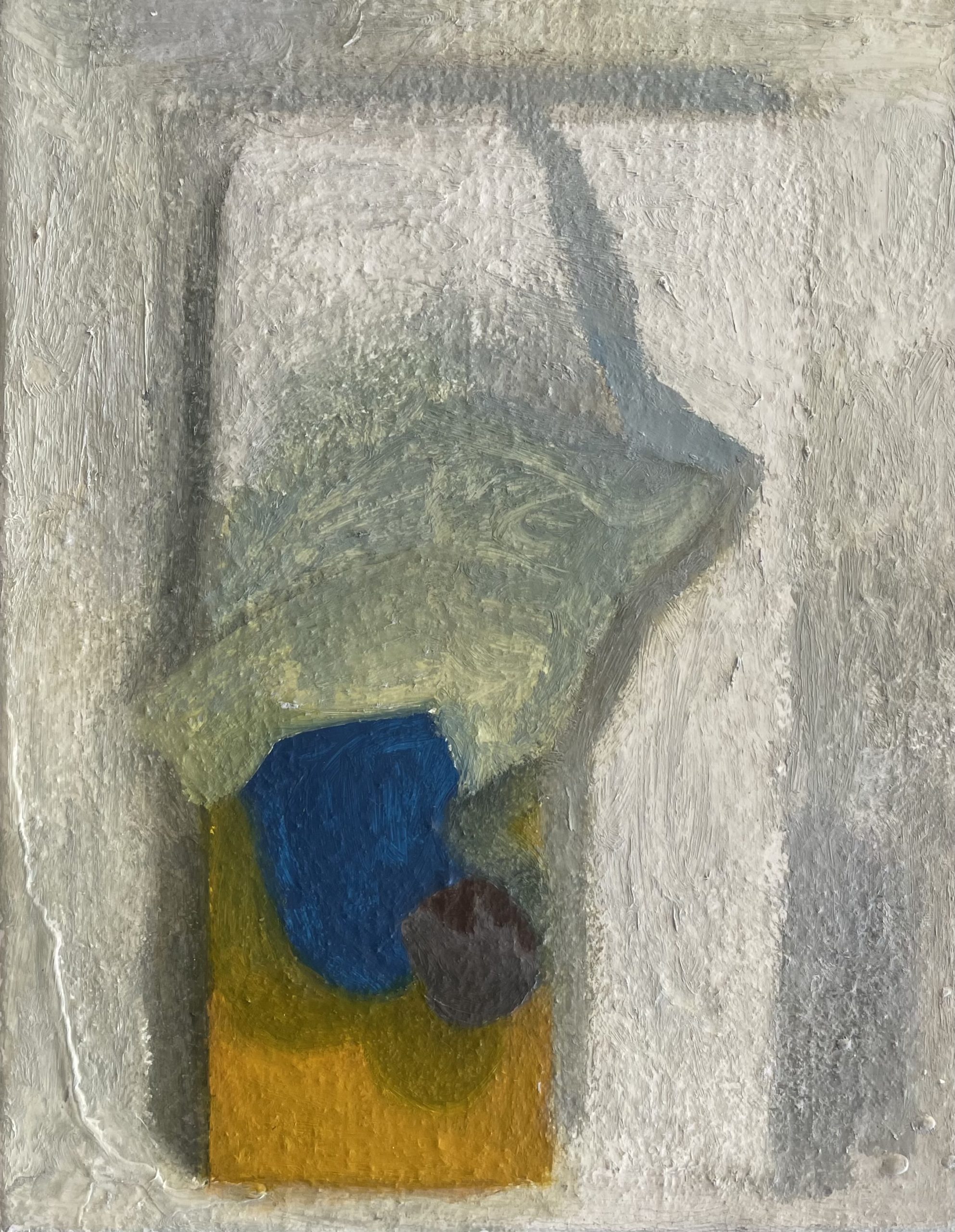 L'homme qui dort dans l'escalier, 2021, huile sur toile, 24 x 19 cm
