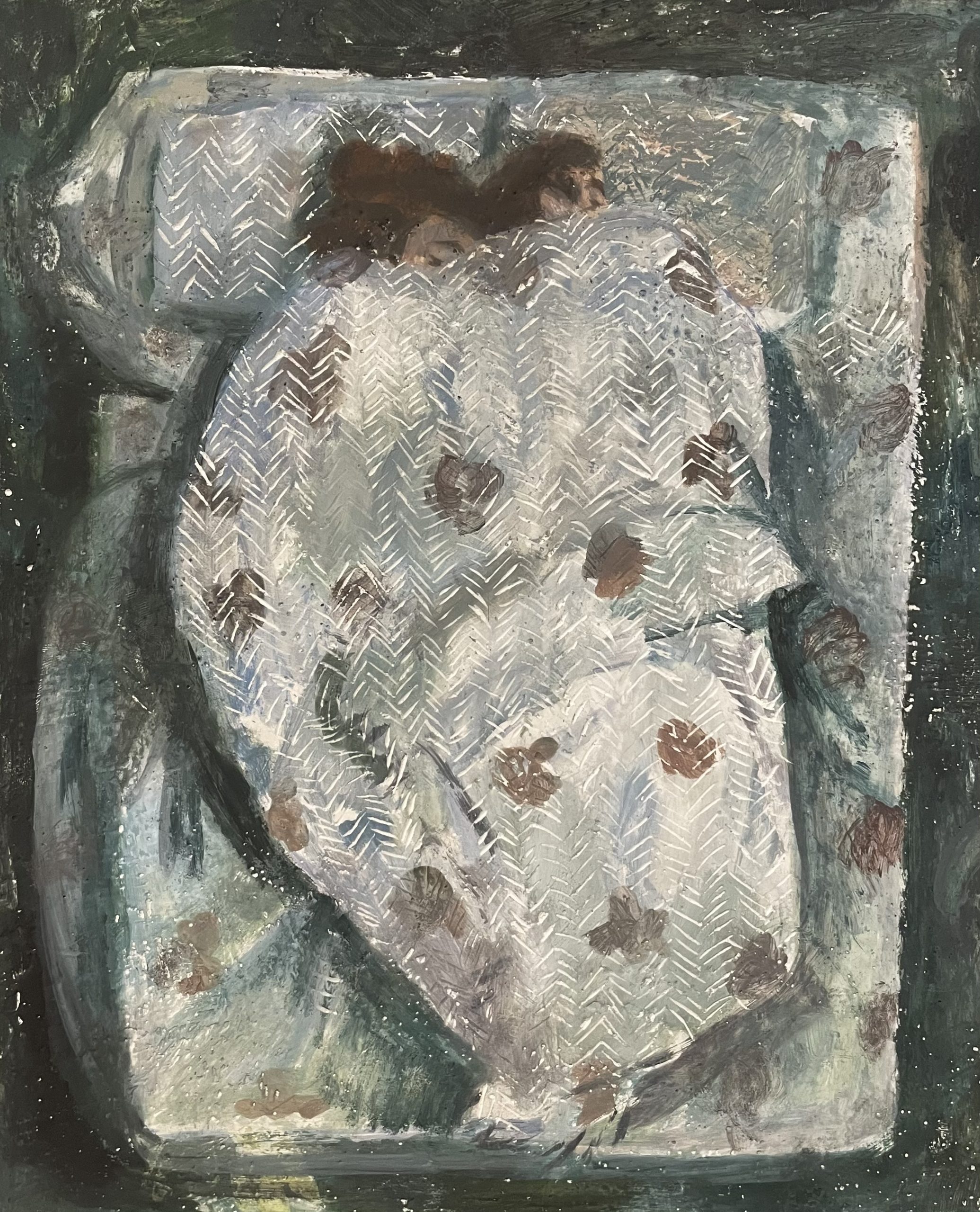 Madeleine et Clément, version 3, huile sur bois, 27 x 22 cm
