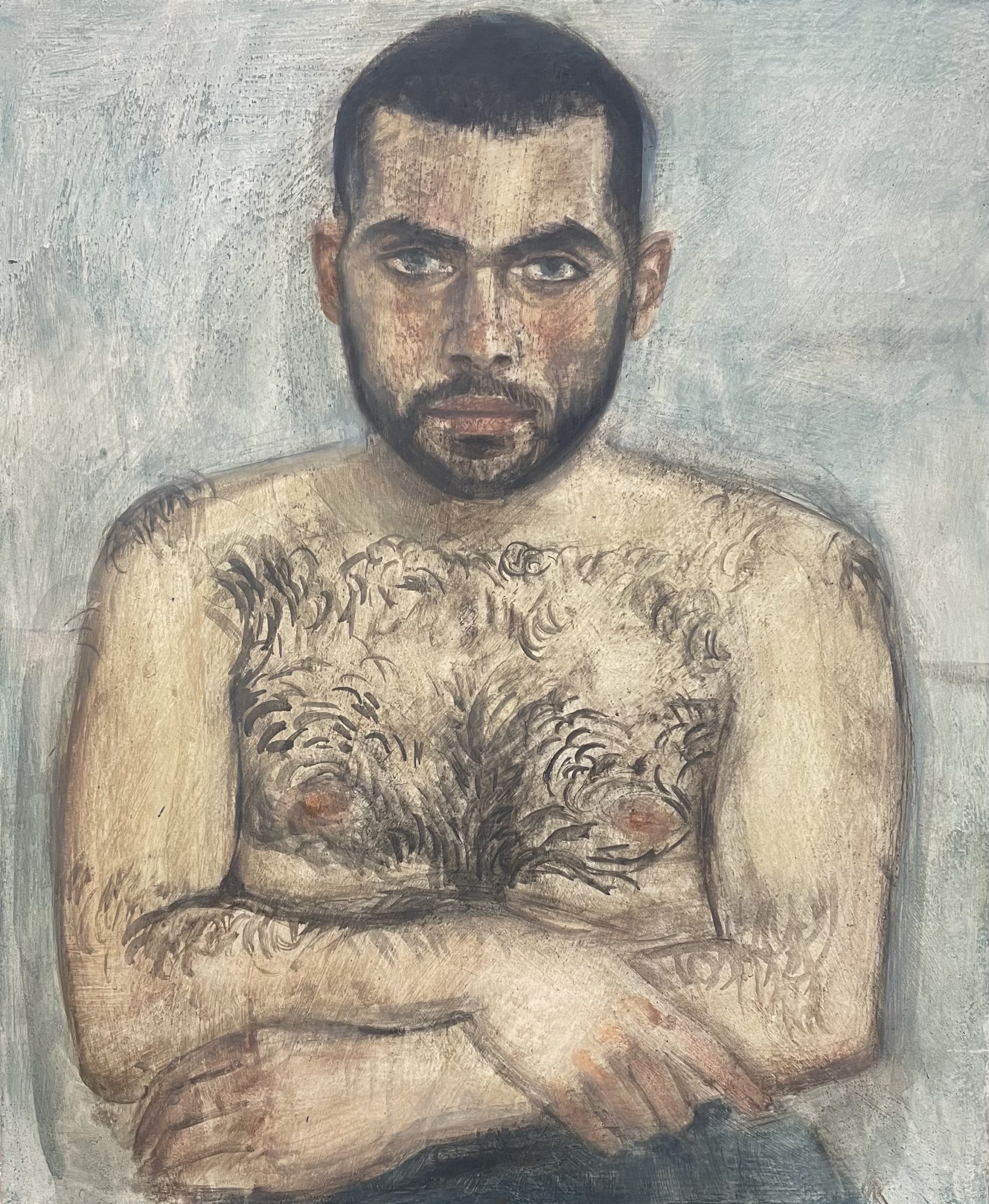 Simon Martin, 2020, huile sur bois, 46 x 38 cm