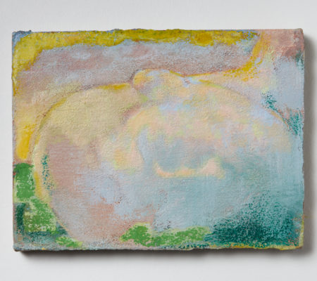 Simon Martin, Visage dans l'herbe, 2021, huile sur toile, 19x24cm. Photo Studio Shapiro