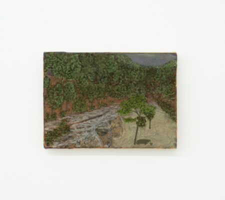Nathan Bertet, "La Troche (vue d’en haut)", 2021-2023, pigment et huile sur toile, 16 x 22 cm - galerie Jousse Entreprise, Paris